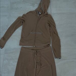 Brown Hoodie and Pants Set